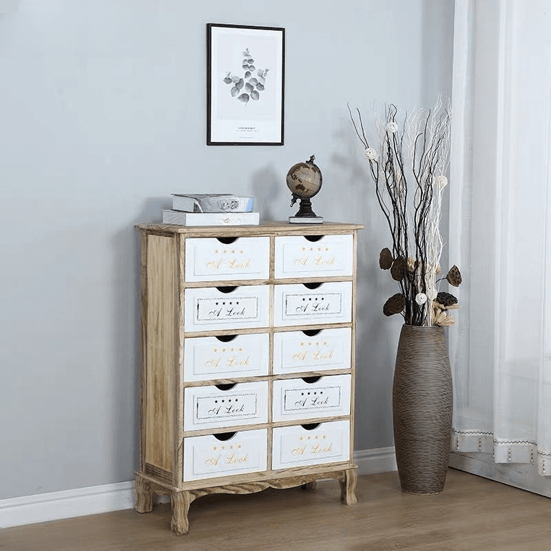 French Wood Vertical Console Dresser with 9 Drawers/7 Drawers/10 Drawers thumbnail 7