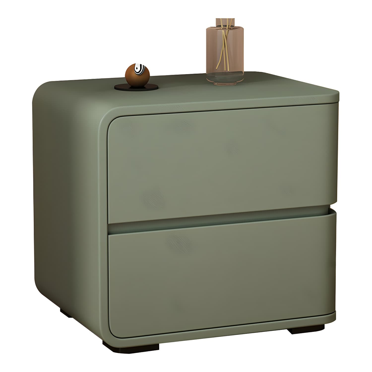 Contemporary Bed Nightstand Solid Wood Bedside Cabinet with 2 Drawers thumbnail 22