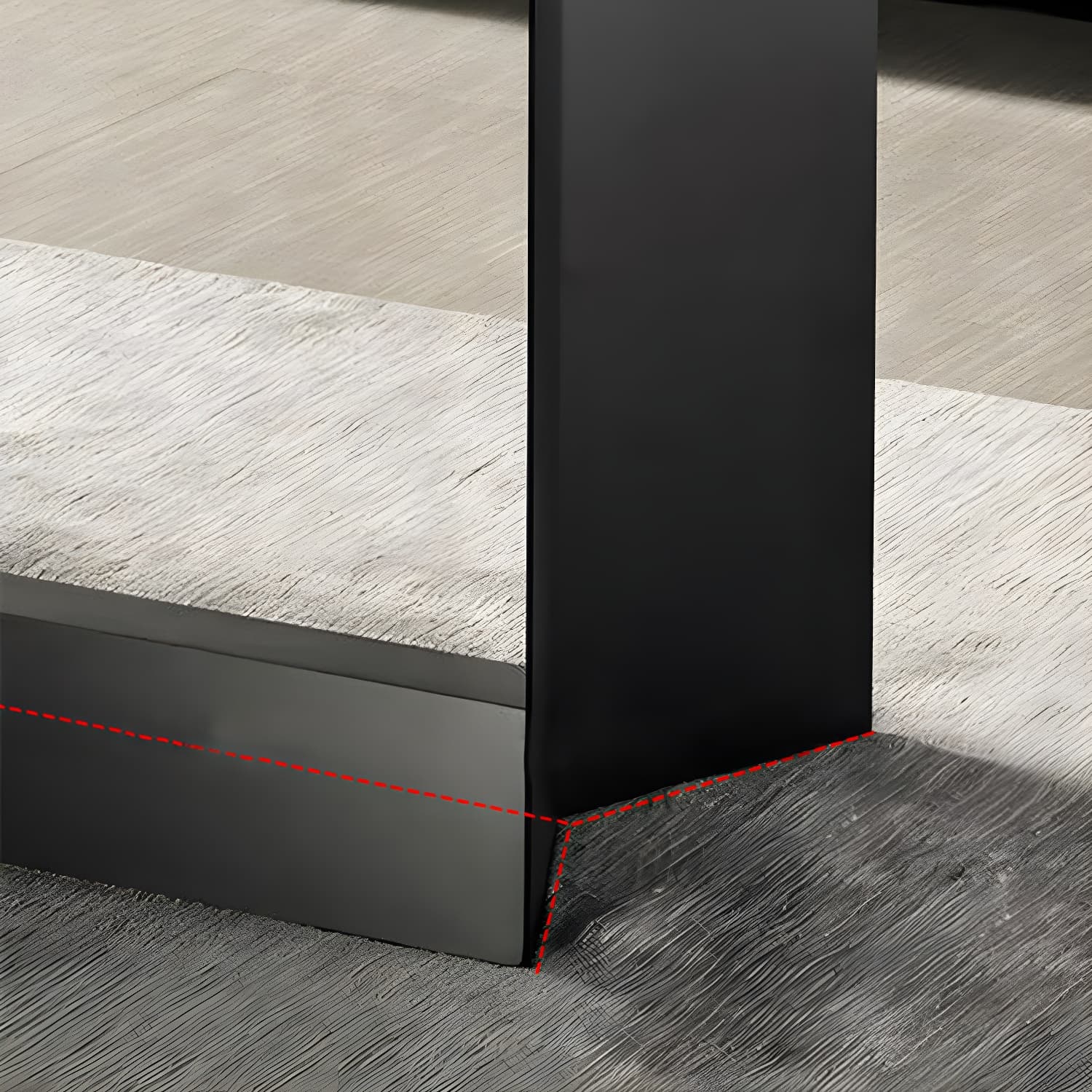 Rectangle Stone and Metal Dining table Modern Trestle Base Dining Table thumbnail 7