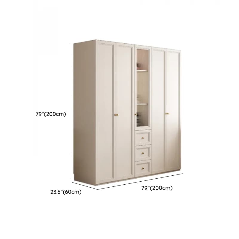 White Minimalist Laminate Wardrobe Closet with 3-Drawer, Soft Close Door, Interior Shelves, and Clothing Rod thumbnail 20