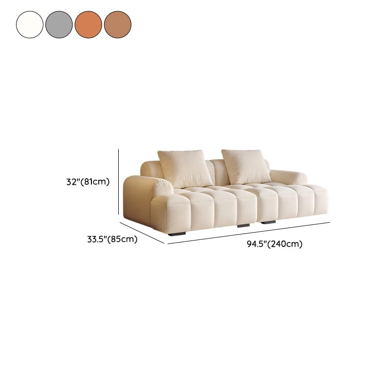 Modern Solid Color Tear Resistant Standard Sofa in Light Gray/Ivory/Citrus Color with 4-seater/Seats 5/3-seater and 2 Pillows thumbnail 8
