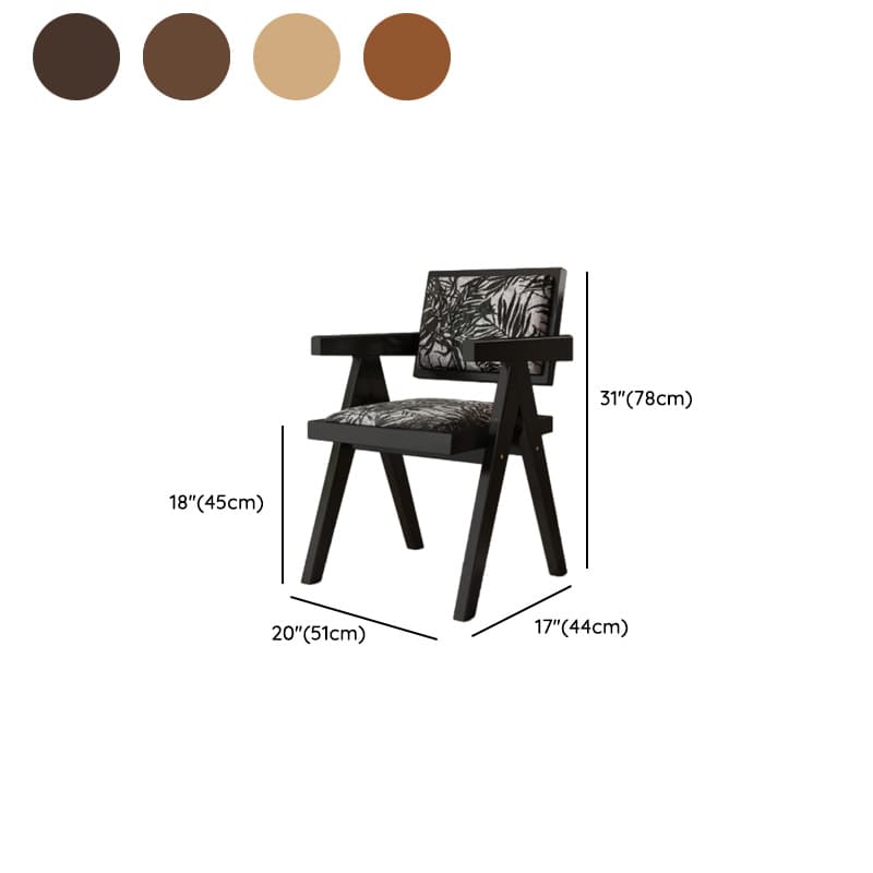 Modish Arm Chair with Ventilated Back, Padded Upholstery, Arms, and Natural Wood Legs thumbnail 16