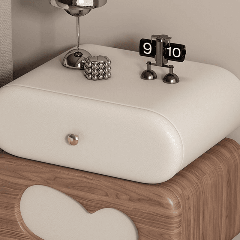 Organic Modern 2 Tiers Swivel Nightstand With Drawer Organization in Natural Wood thumbnail 14