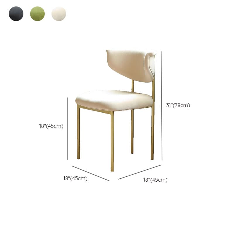 Scandinavian Side Chair with Uncovered Back, Upholstered, Ink/Gilded Metal Legs thumbnail 24