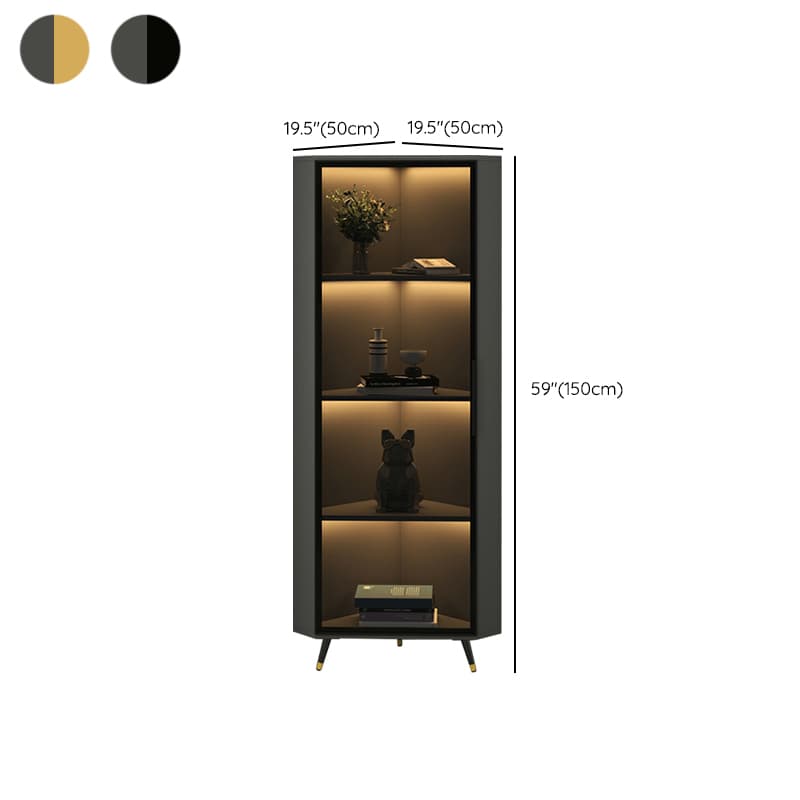 Golden Metal Corner Accent Cabinet with Glass Doors & Lighting Included thumbnail 16