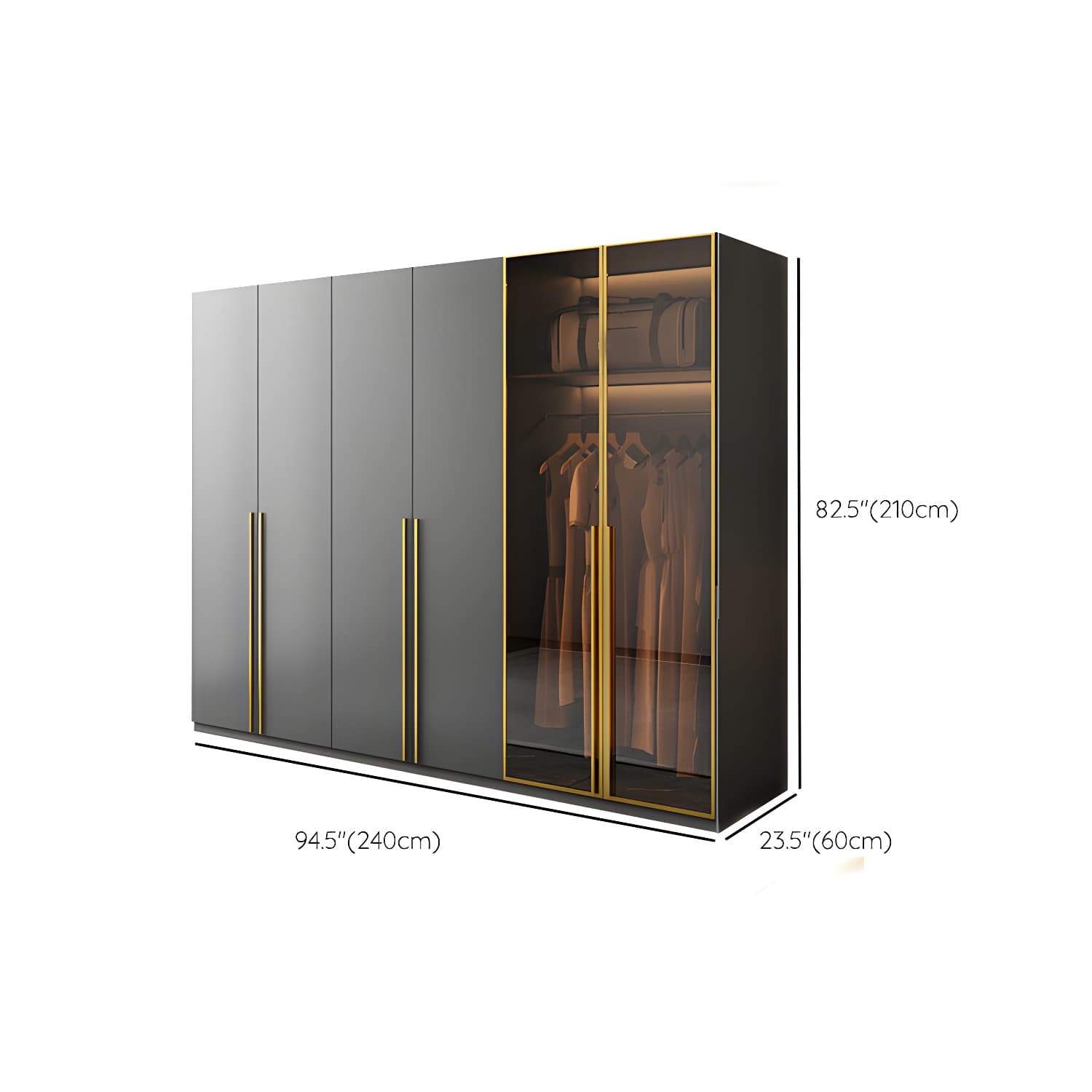 Modern Glass Wardrobe Wardrobe Armoire Wardrobe Cabinet for Home thumbnail 15