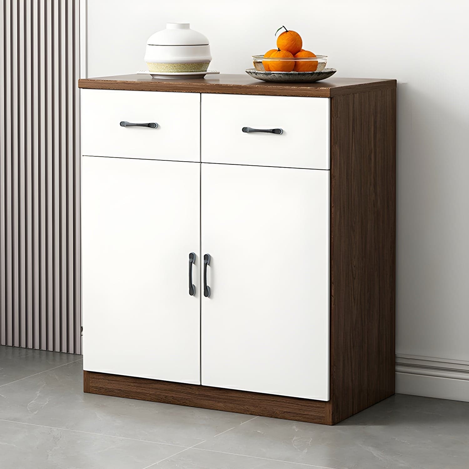 Modern Wood Sideboard Credenza with Drawers and Cabinets - Functional Storage Solution thumbnail 2