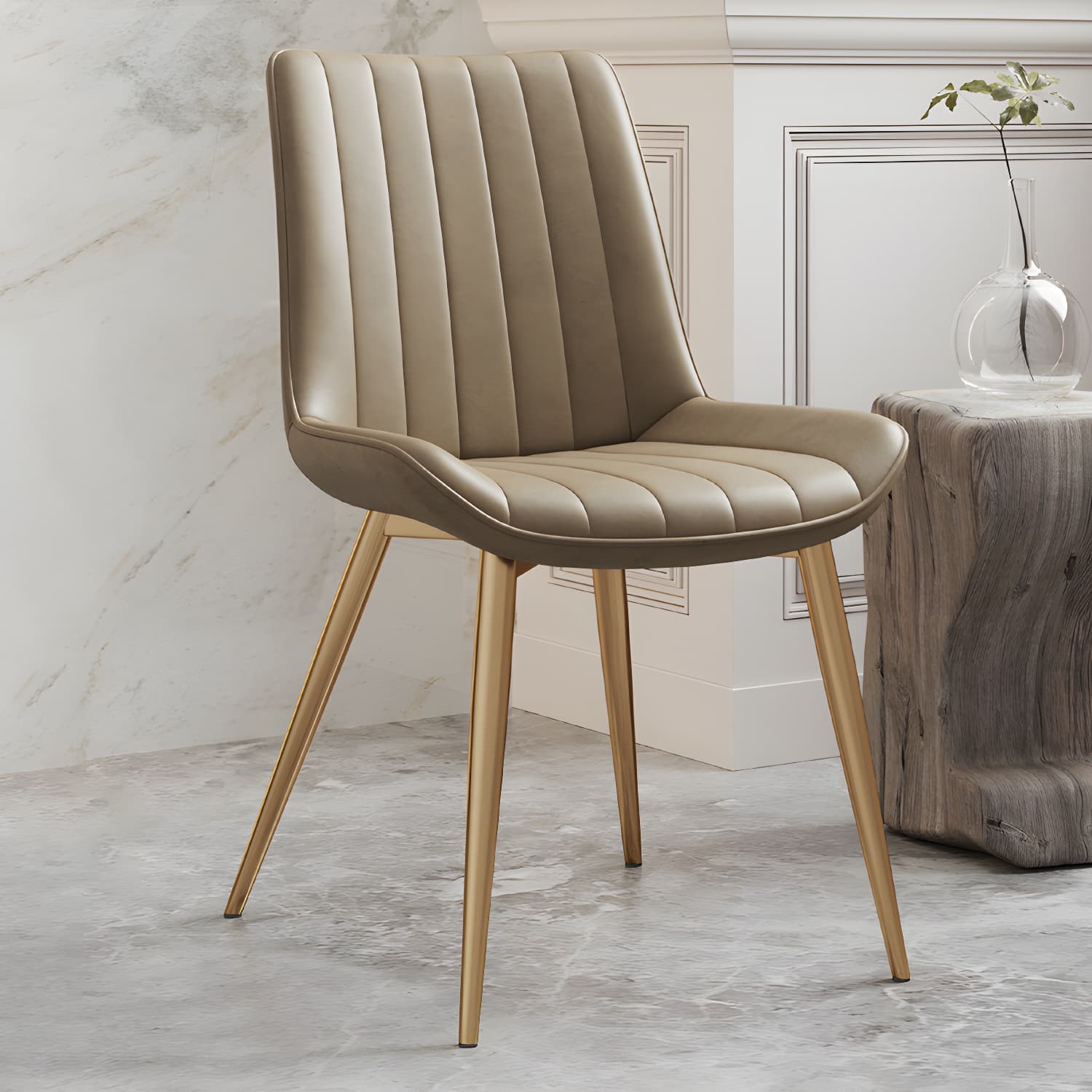 Scandinavian Study Room Leather Side Chair Matte Finish Parsons Dining Chairs thumbnail 16