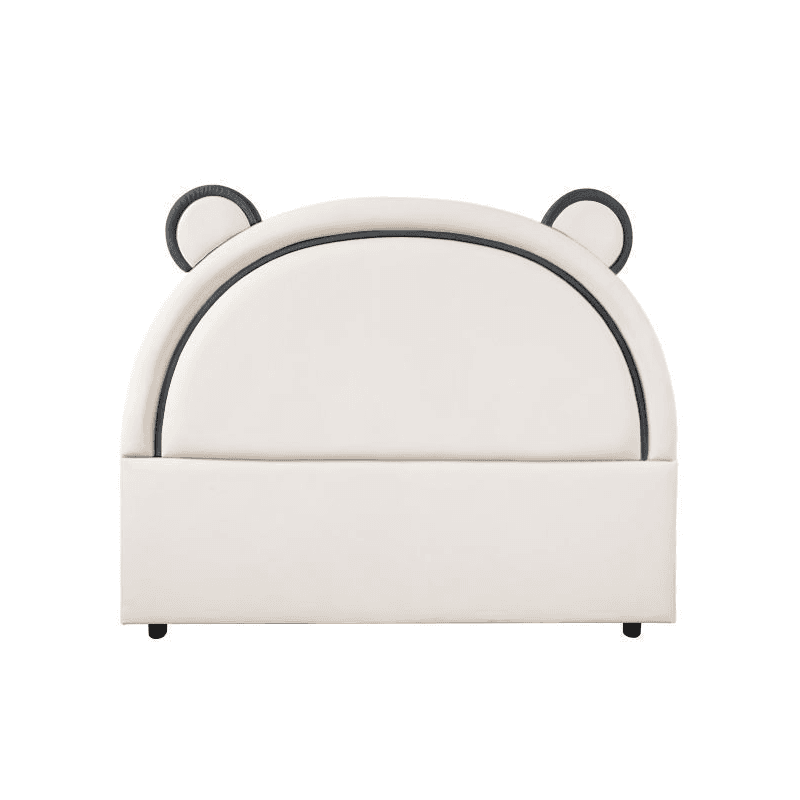 Modish Timber Panel Headboard with No Distressing, Arched Shape for Twin XL/King/Queen Bed, Featuring Sponge Upholstery and Standard Height thumbnail 2