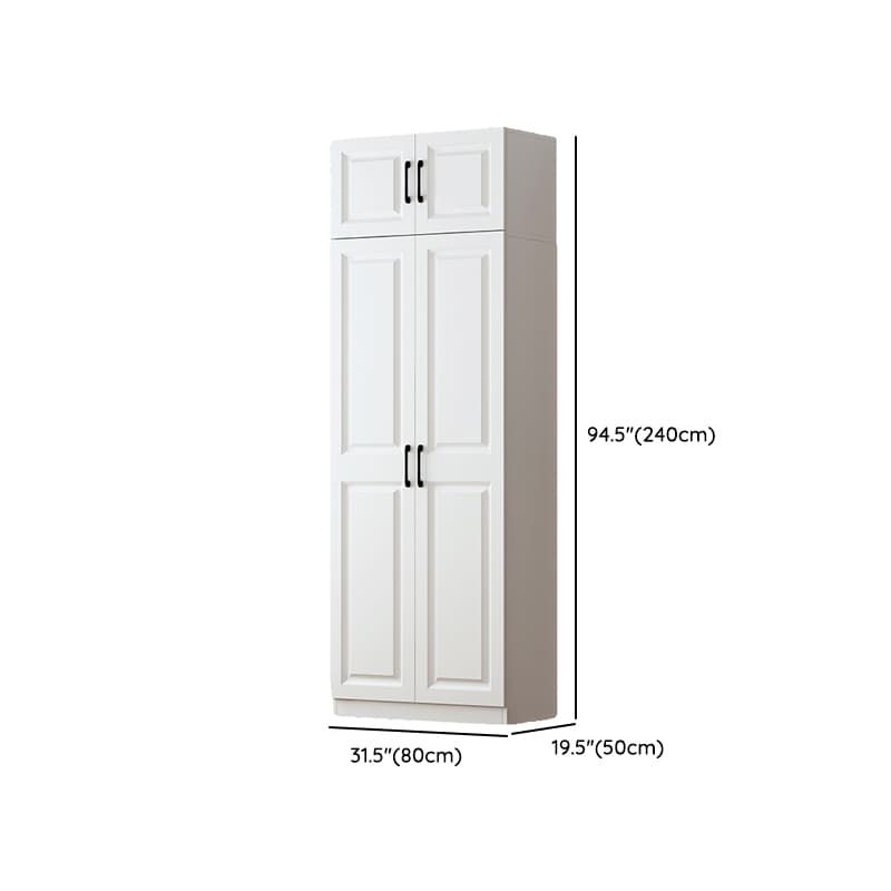 Sleek White Nordic Wooden Detached Almirah with Soft Close Drawers, Doors, and Clothing Rod thumbnail 16