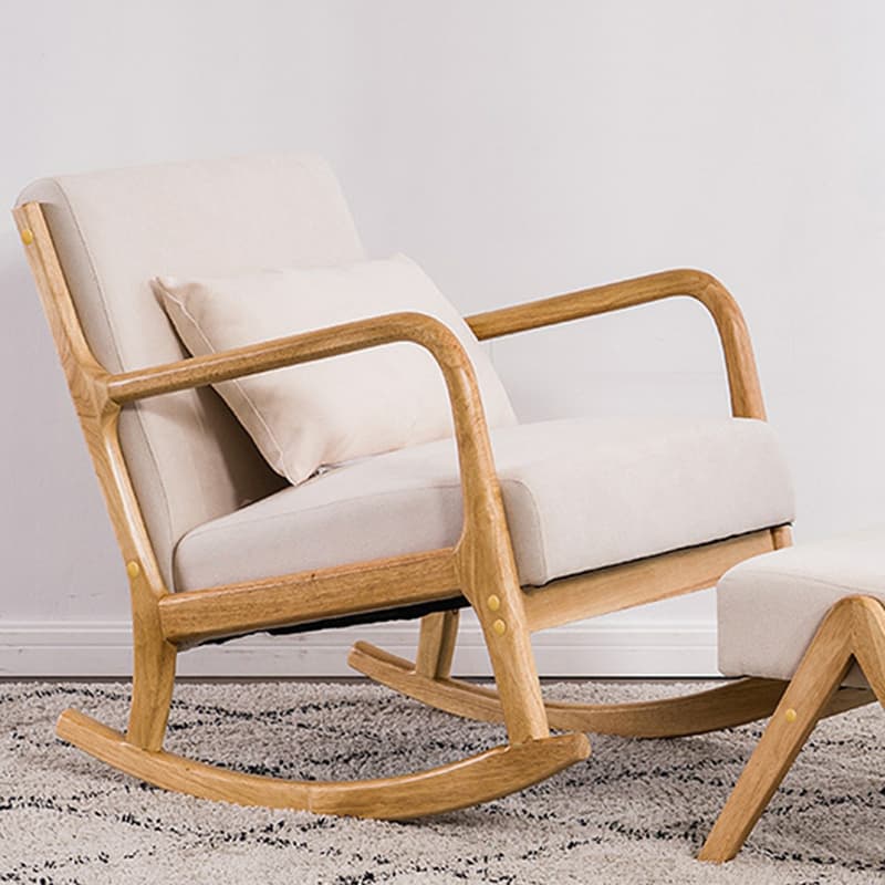 Nordic Natural Cotton Stationary Rocking Couch Chair with Back thumbnail 23