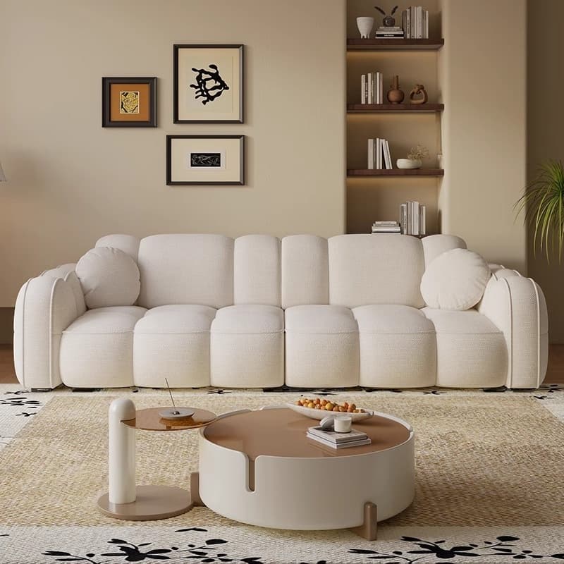 Trendy Solid Color Stain Resistant Standard Sofa in Dark Gray/Light Brown/Amber Color with Arm, 4-seater/Seats 3, and 2 Pillows thumbnail 12