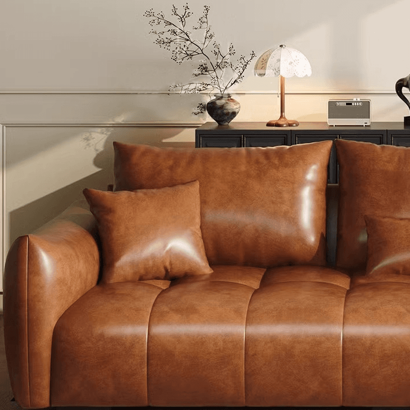 Contemporary Cocoa Standard Sofa Stain Resistant Solid Color with 2 Pillows for 5-seater/Seats 4/3-seater thumbnail 4