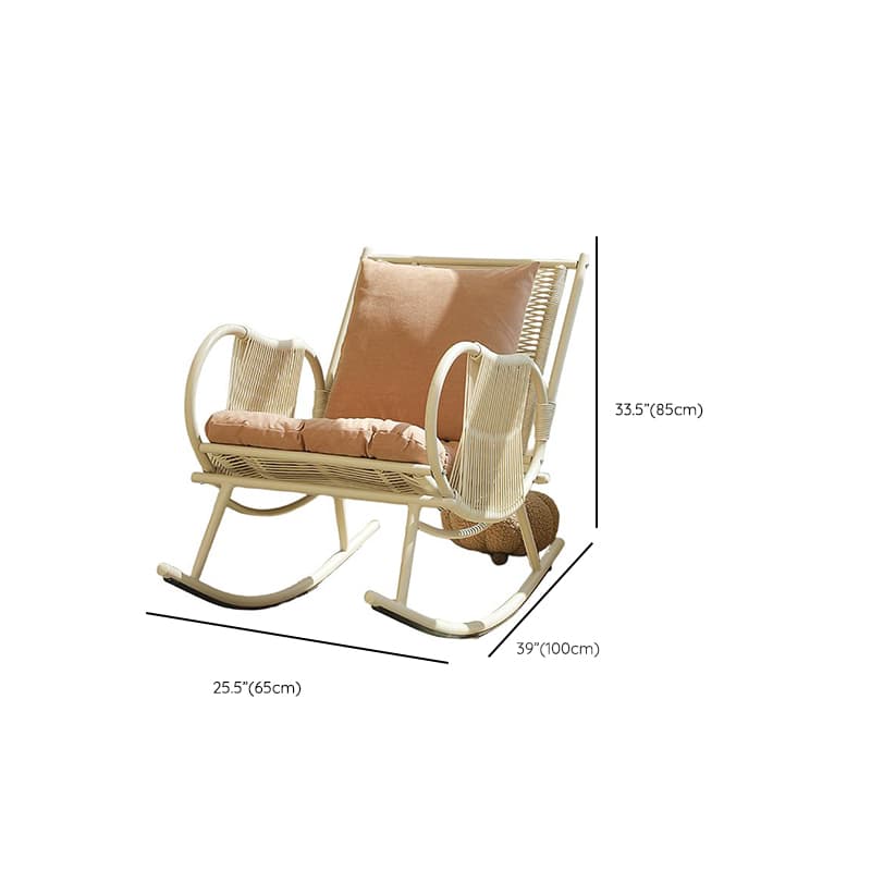 Art Deco Alloy Rocking Chair with Upholstered Track Arm thumbnail 16