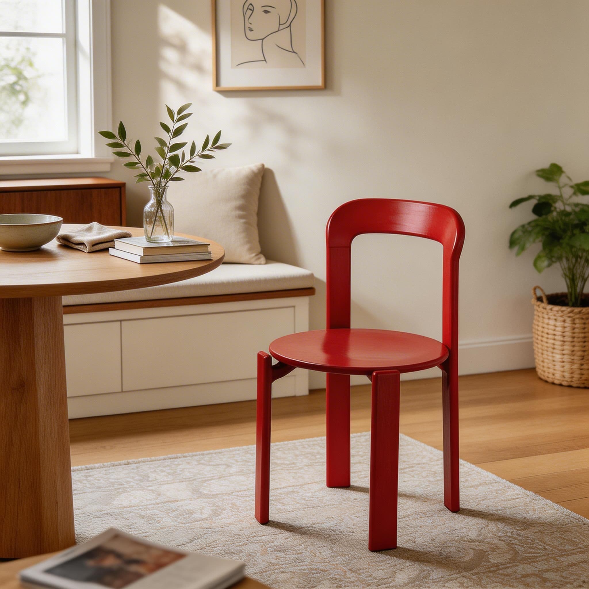 Scandinavian Natural Wood Armless Kitchen Chair 15.3inch Wide Non-Swivel 1 Piece thumbnail 41