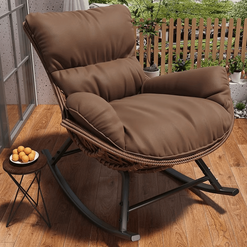 Simple Upholstered Rocking Seat with Scratch-tolerant Padded Design and Ottoman thumbnail 9