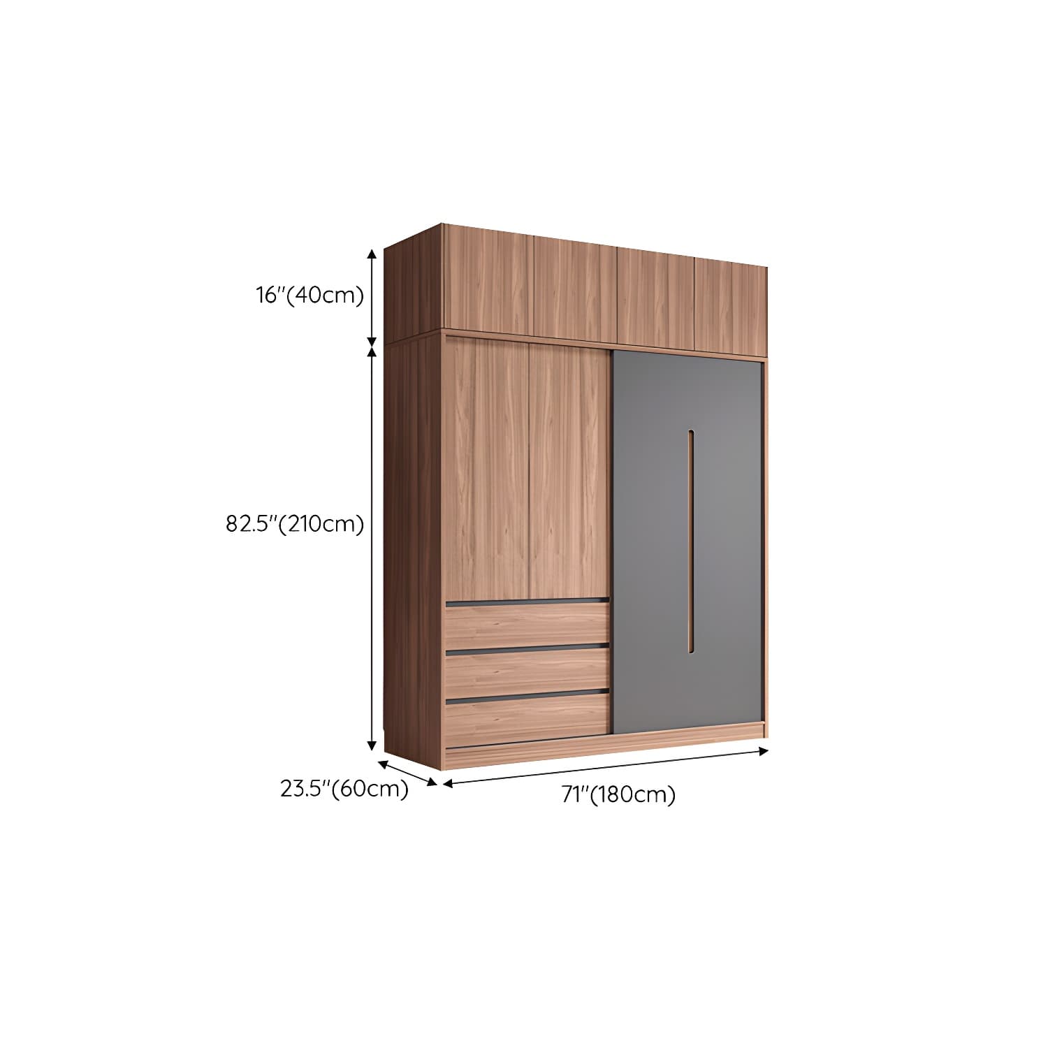 Contemporary Sliding Door Storage Cabinet Bedroom Cabinet with Drawers thumbnail 26