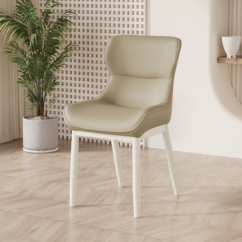 Contemporary Dinette Armless Chair with Solid Back Panel, Upholstered in Steel and Foot Pads thumbnail 5