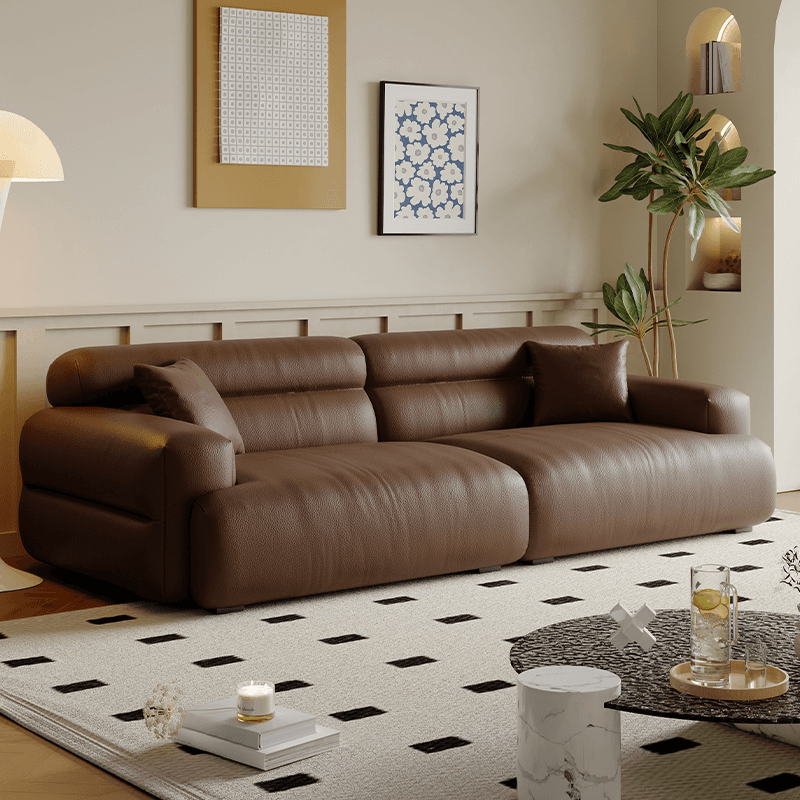 Modish Solid Color Stain Resistant Standard Sofa in Black/Light Gray/Coffee with 2 Pillows, Available in 4-seater/5 Person/3-seater thumbnail 3