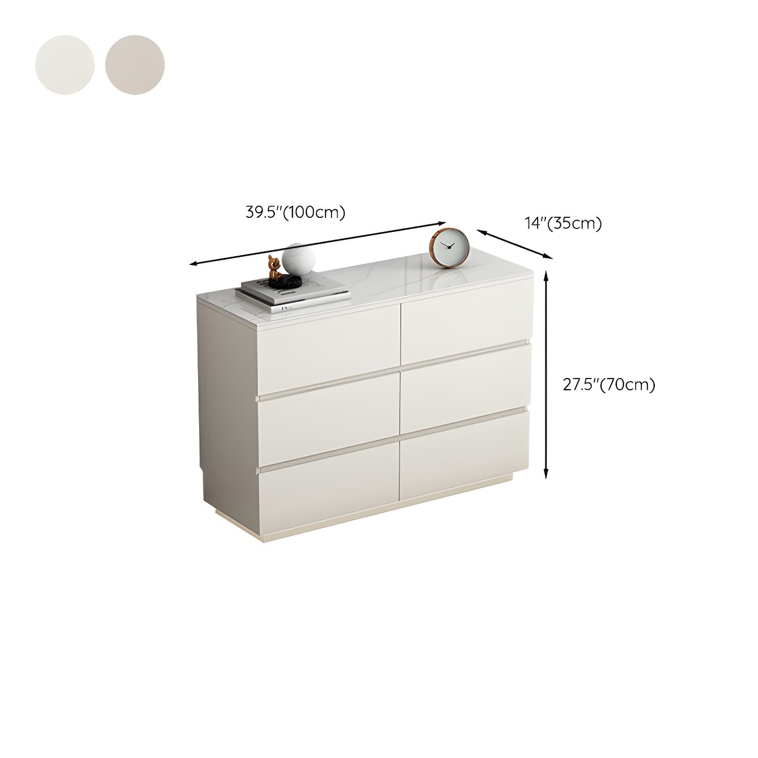 13.65-inch W Stone Storage Chest Dresser Modern Storage Chest thumbnail 12