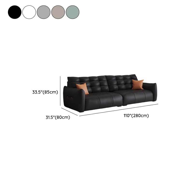 Tear Resistant Standard Sofa with Pu/Flannel Upholstery in Black/White/Light Green thumbnail 18