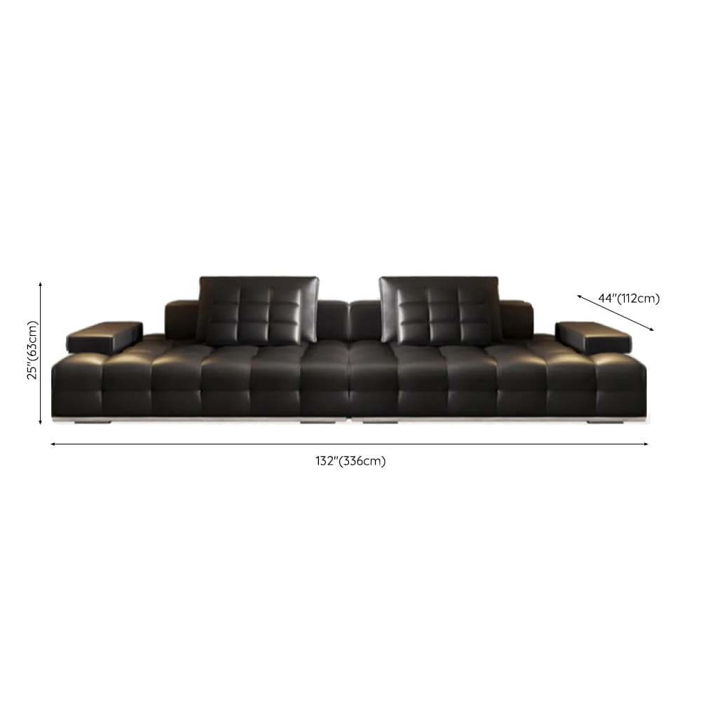 Versatile Black Sofa, Straight/L-Shape, 7-Seater, Horizontal/Right Hand Facing Orientation thumbnail 12