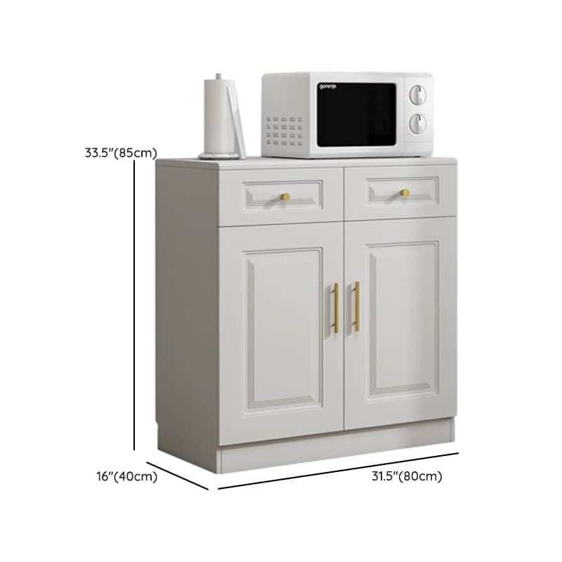 White Modern Wood Sideboard with Drawer and Cabinet with Adjustable Shelves thumbnail 13
