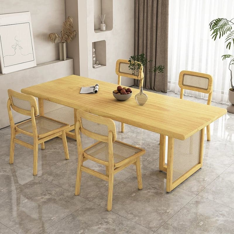Natural Pine Wood Dining Table Set in Natural Color for 4 People/11 People/Seats 8 thumbnail 7
