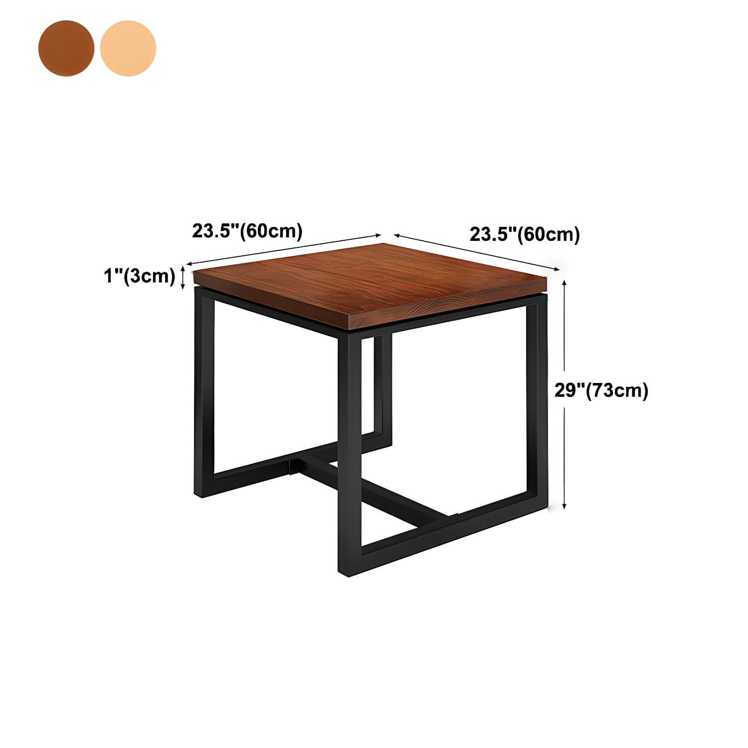 Solid Wood Top Dining Table Industrial Square Black Iron Trestle Base Table thumbnail 13