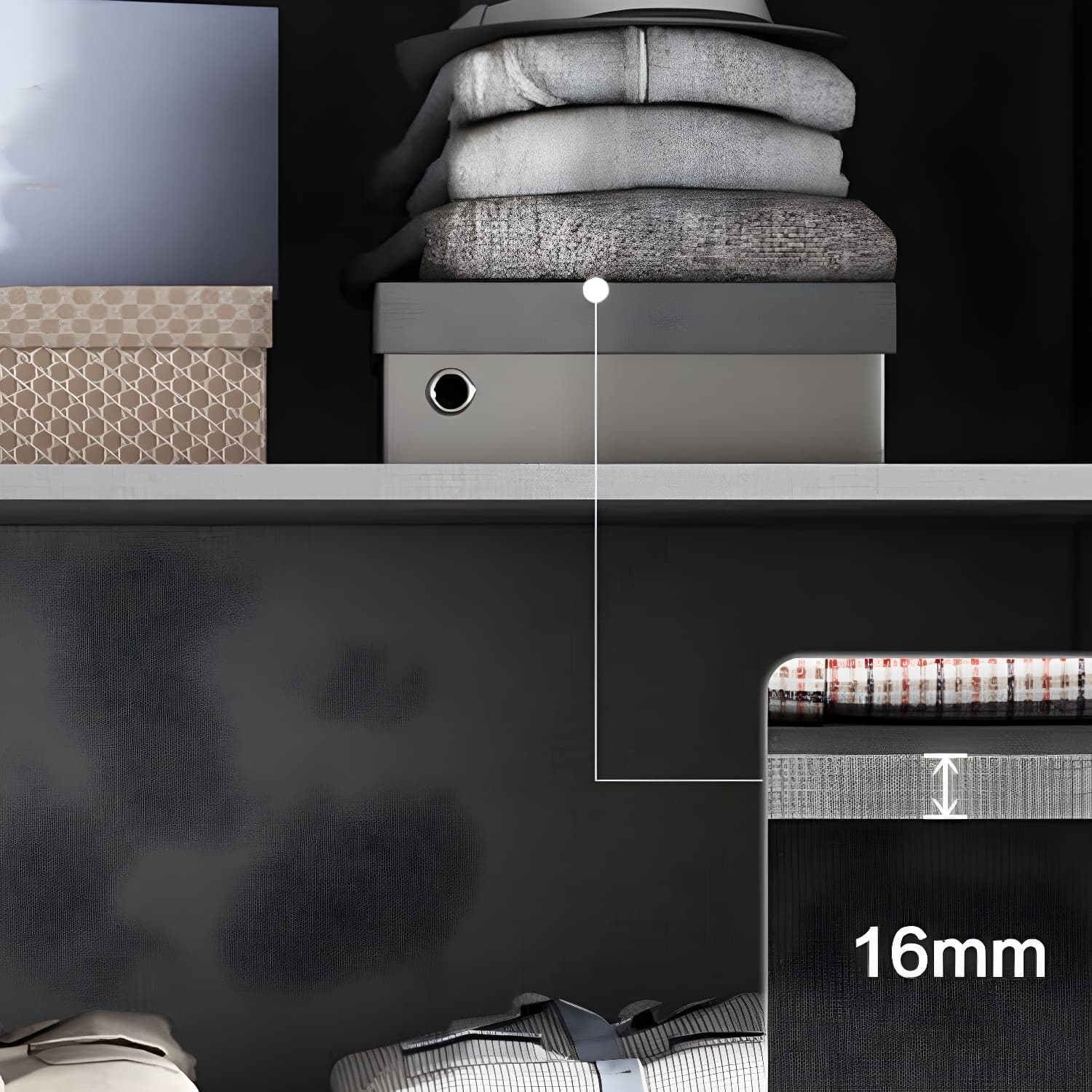 Engineered Wood Wardrobe Closet with Shelves Modern Wardrobe Cabinet for Home thumbnail 4
