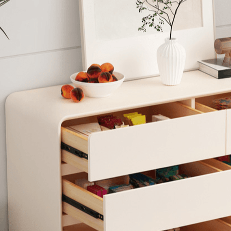 Chalk Minimalist Hardwood Console Dresser with 6 Drawers, Horizontal Orientation thumbnail 7