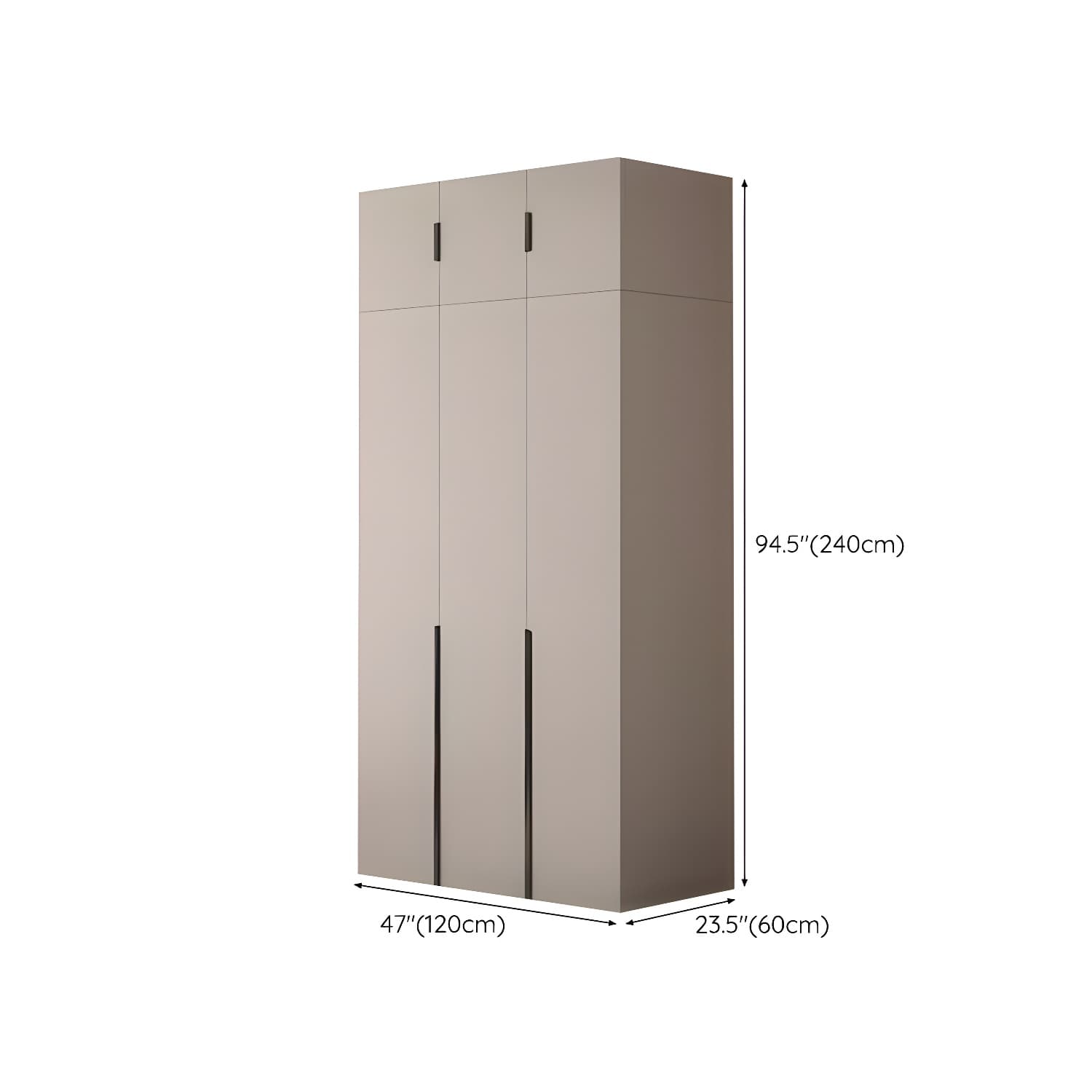 Modern Grey Wardrobe Armoire with Clothing Rod & Adjustable Shelves thumbnail 19