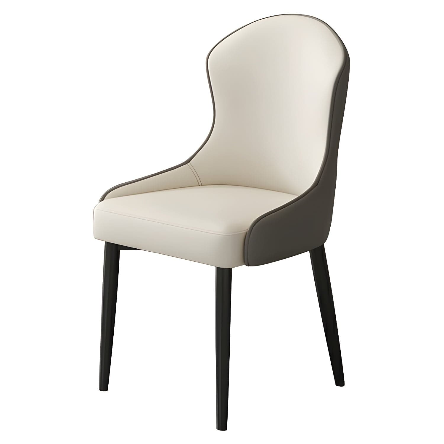 Wingback Faux Leather Side Chair with Metal Legs and Upholstered Seat for Kitchen & Dining thumbnail 6