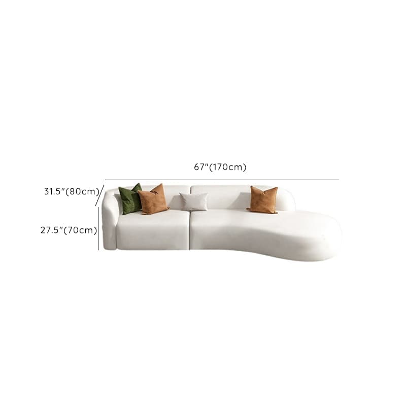 Bowed/Straight Right/Horizontal Chalk Corner Sectional/Sofa Couch for 6/5 Person/1 Person with Concealed Support Living Space thumbnail 9