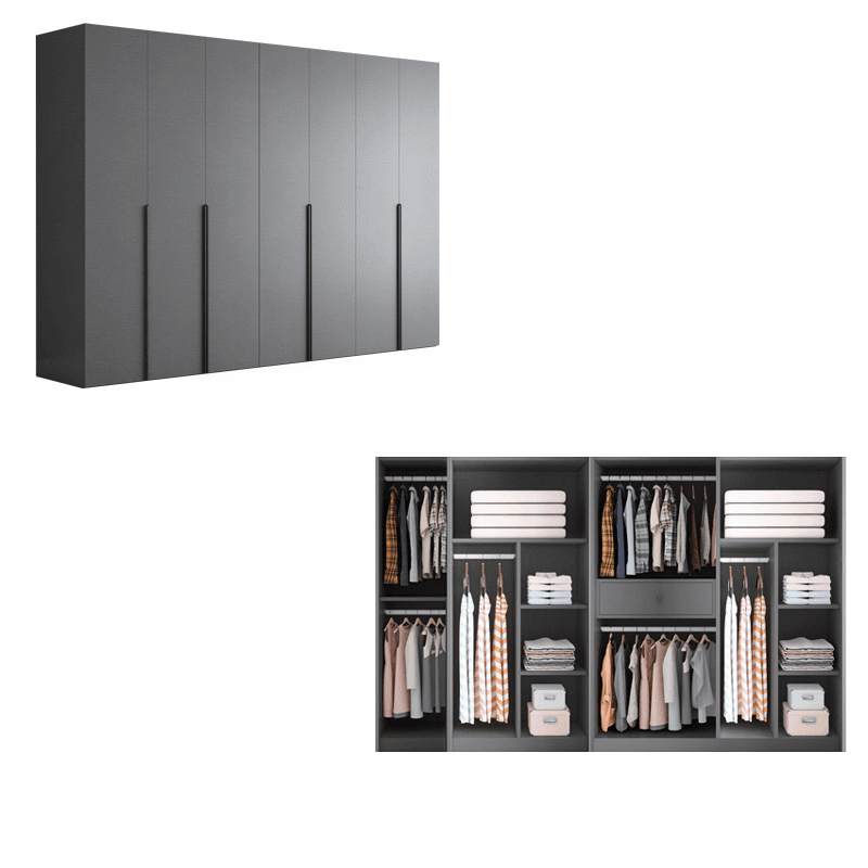 Trendy Dove Grey Wooden Wardrobe with Interior Shelves, Soft Close Door & Hanging Rod thumbnail 12
