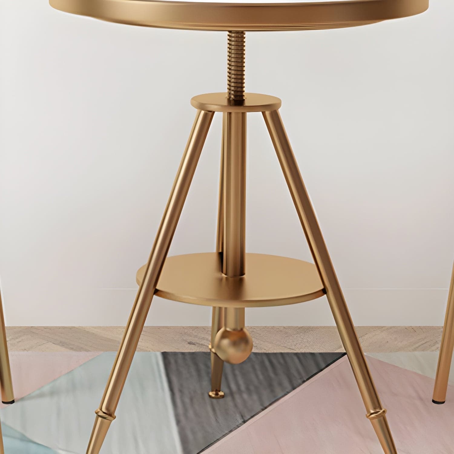 Traditional Luxury Round Dining Table Marble Top Table with Gold Metal Base thumbnail 10