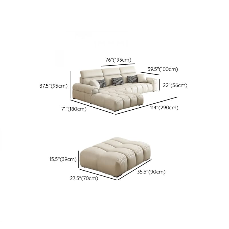 L-Shape/Straight Reversible/Horizontal Concealed Support Sofa Recliner/Sofa with Round Arm & Pine Frame thumbnail 15