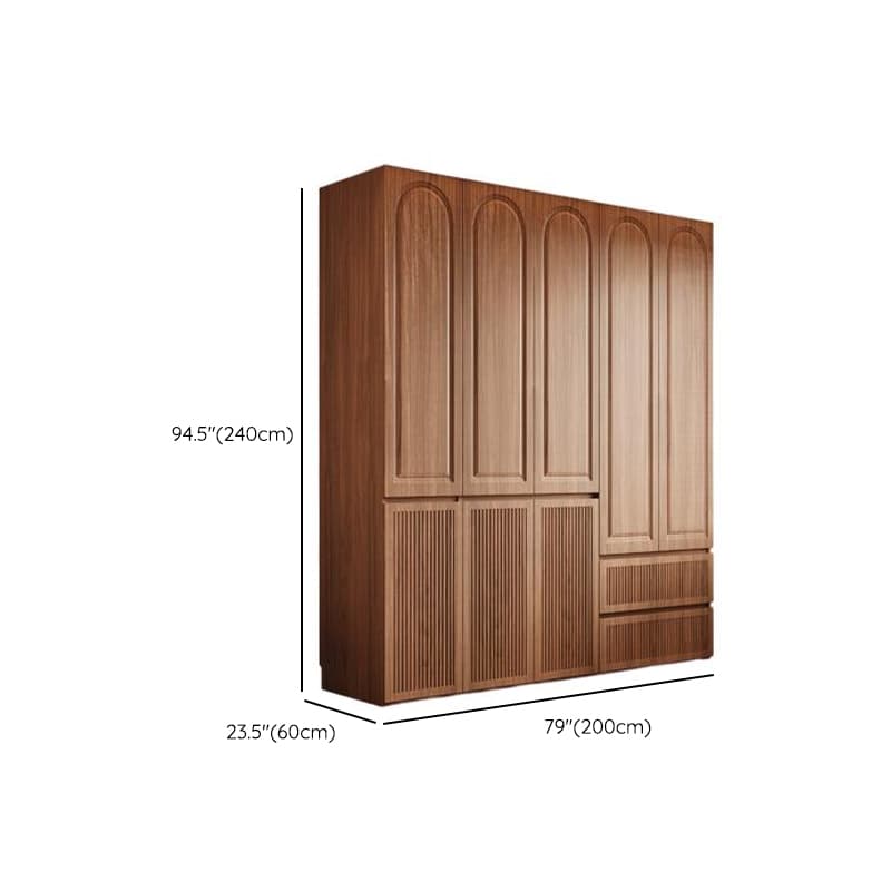Acorn Minimalist Natural Wood Independent Wardrobe Closet with Soft Close Drawer, Soft Close Door, and Interior Shelves thumbnail 22