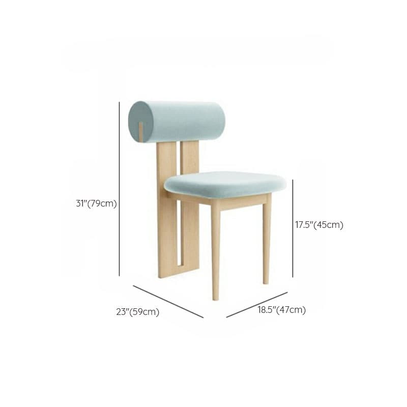 Modern Upholstered Armless Kitchen & Dining Chair, Open Back, Wood Ash, 1 Piece thumbnail 35