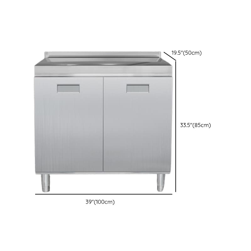 2 Shelves & 4 Doors/3 Doors/2 Doors Silver Metal Standard/Narrow Sideboard with Larder & Hutch thumbnail 8