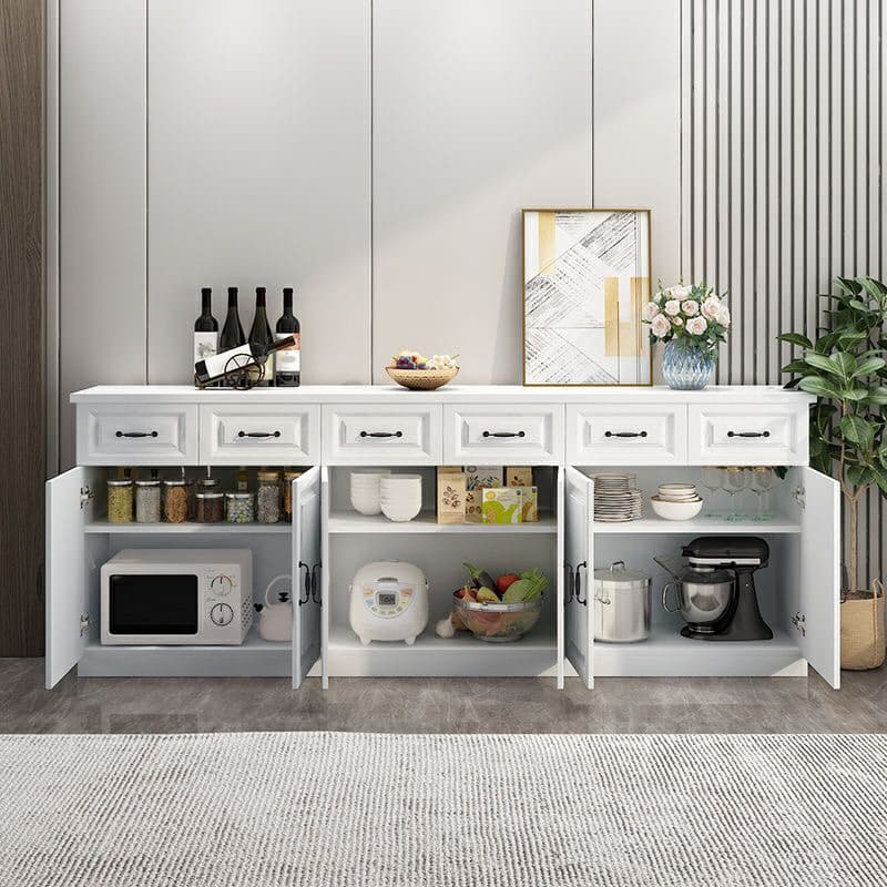 White Buffets & Sideboards with Cabinets and Drawers for Dining Room - image 9