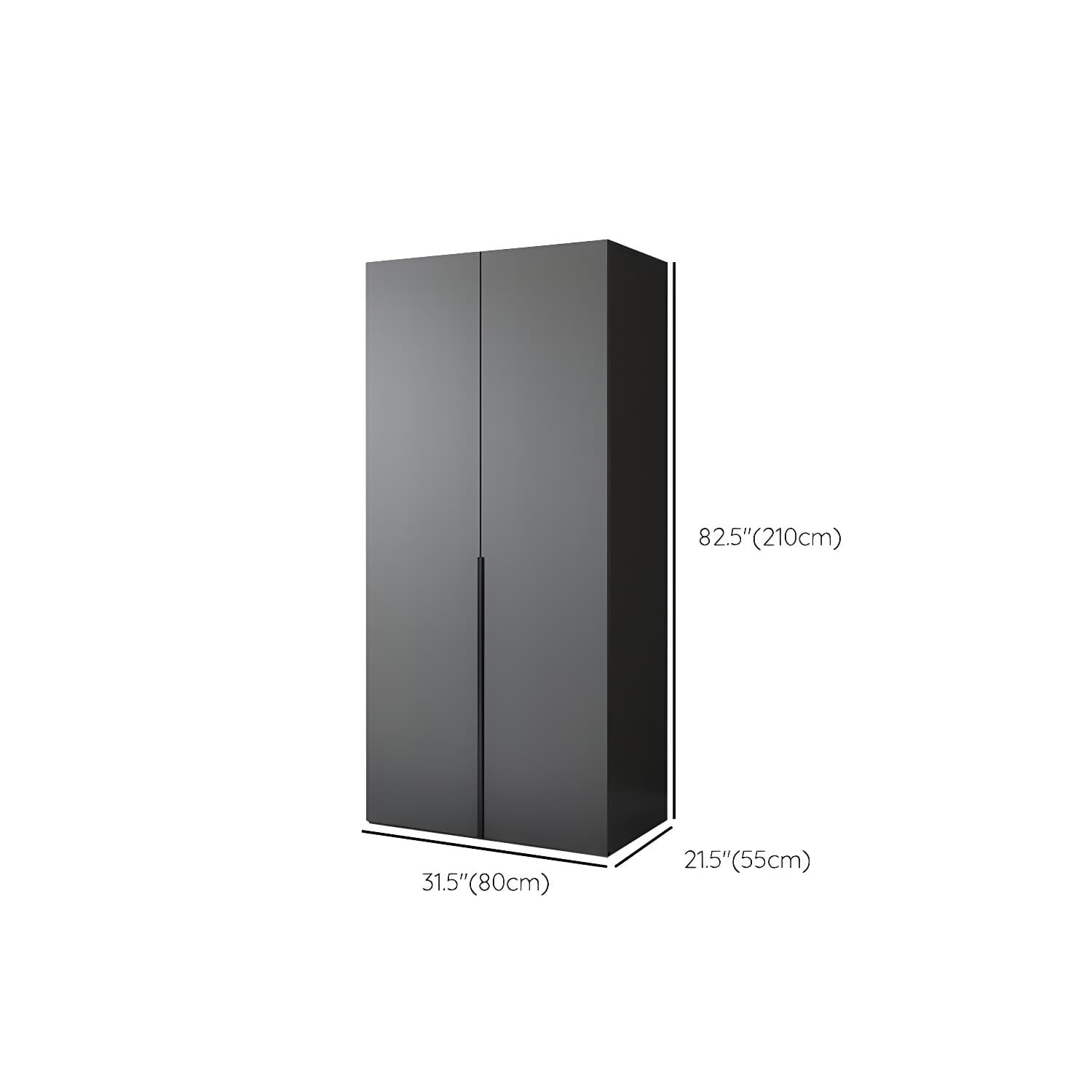 Black Wardrobe Armoire with Garment Rod Wood Wardrobe Closet thumbnail 11