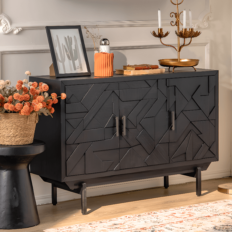 Modern Simple Style Rectangle Standalone Accent Chest with Lumber Drawer in Ink thumbnail 1