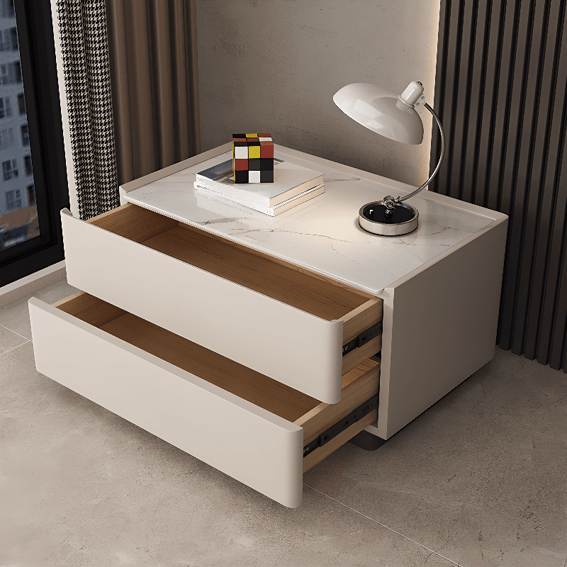 Casual Sintered Stone Countertop Drawer Storage Nightstand with 2 Drawers thumbnail 7