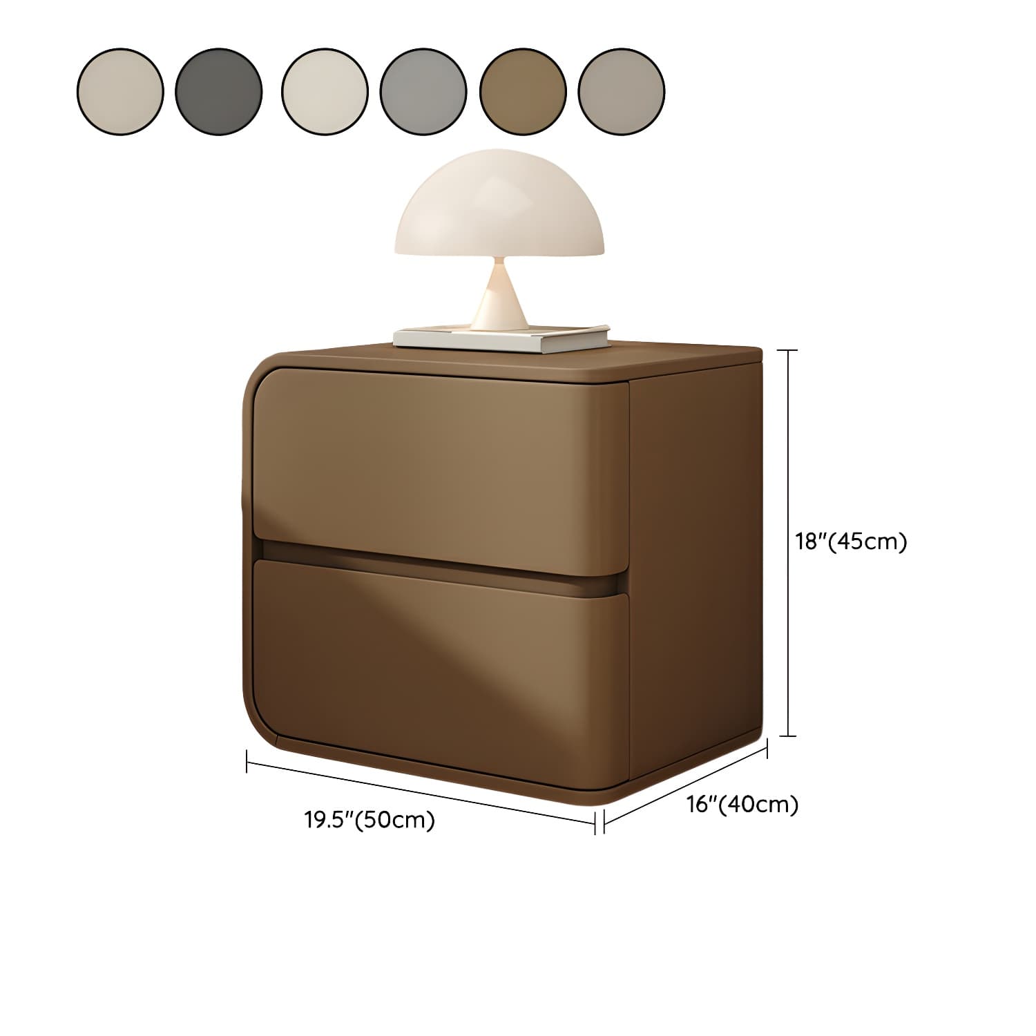 Rounded Corners Nightstands Solid Wood with Silent Buffer Guide Rail thumbnail 15