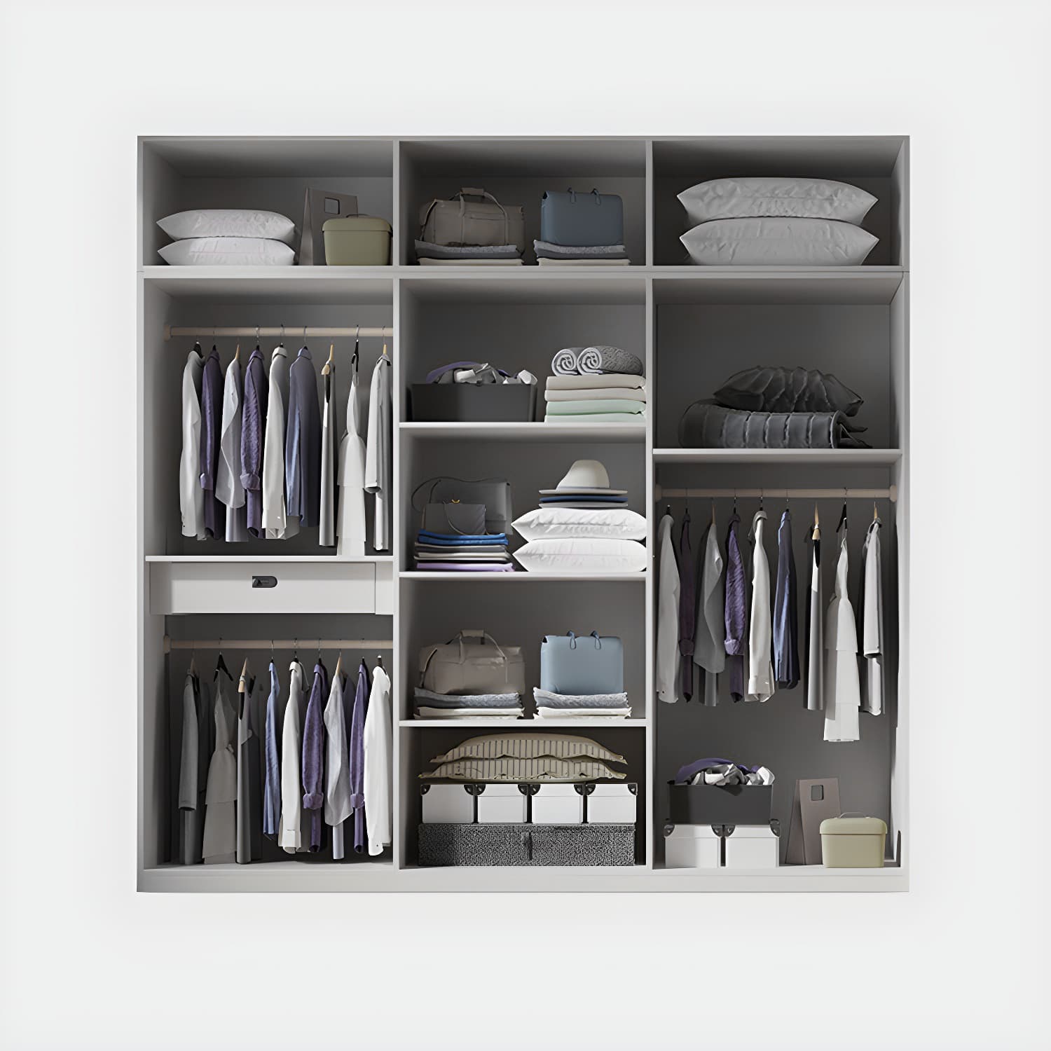 Bedroom Soft Close Doors Armoire Modern Style Wooden Wardrobe Cabinet thumbnail 9