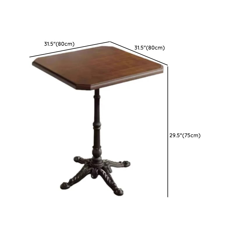 Industrial Natural Wood Finish Dining Table with a Rubber Solid Wood Tabletop and Metal Black Base thumbnail 22