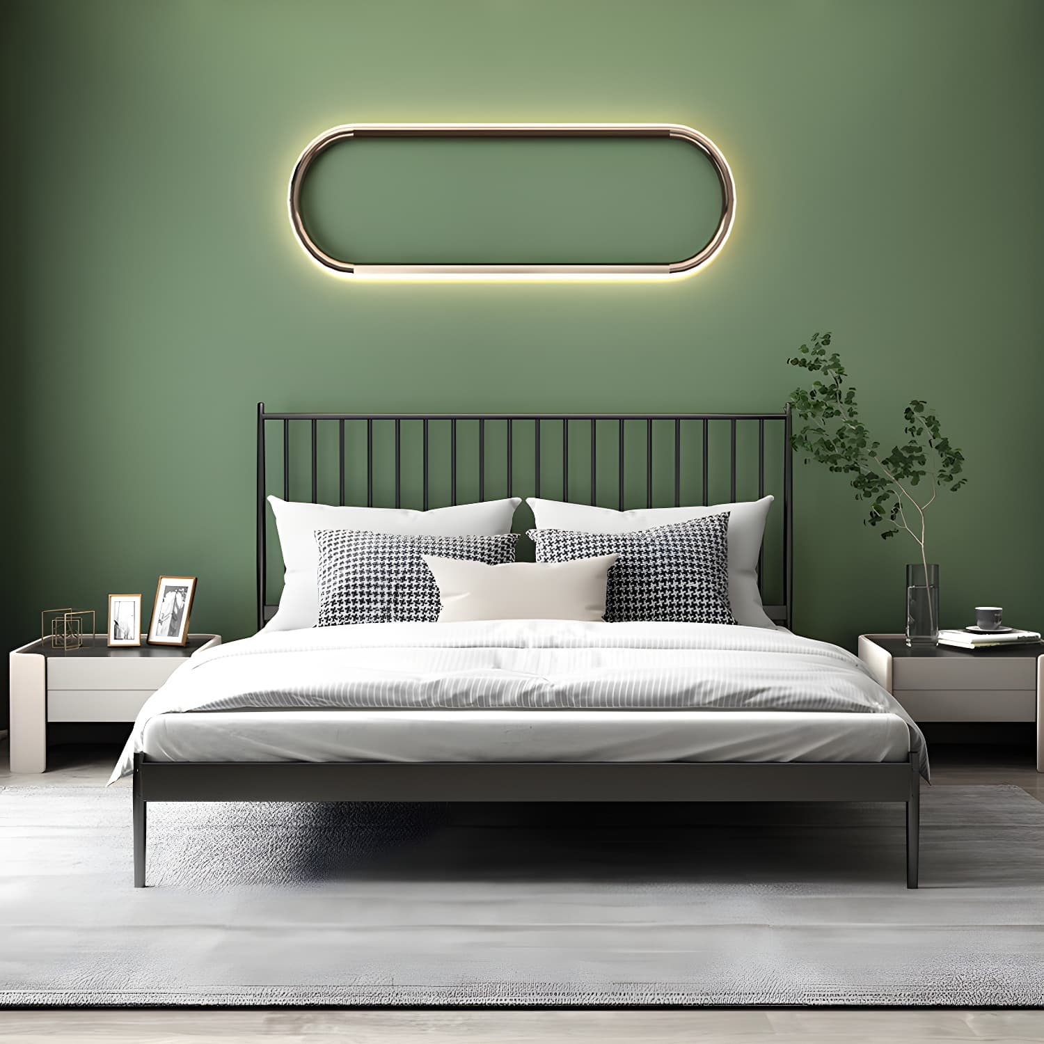 Modern Style Metal Material Includes Headboard Gold/white/black Bed thumbnail 4