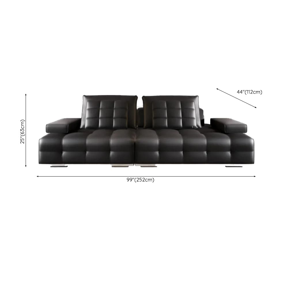 Versatile Black Sofa, Straight/L-Shape, 7-Seater, Horizontal/Right Hand Facing Orientation thumbnail 9