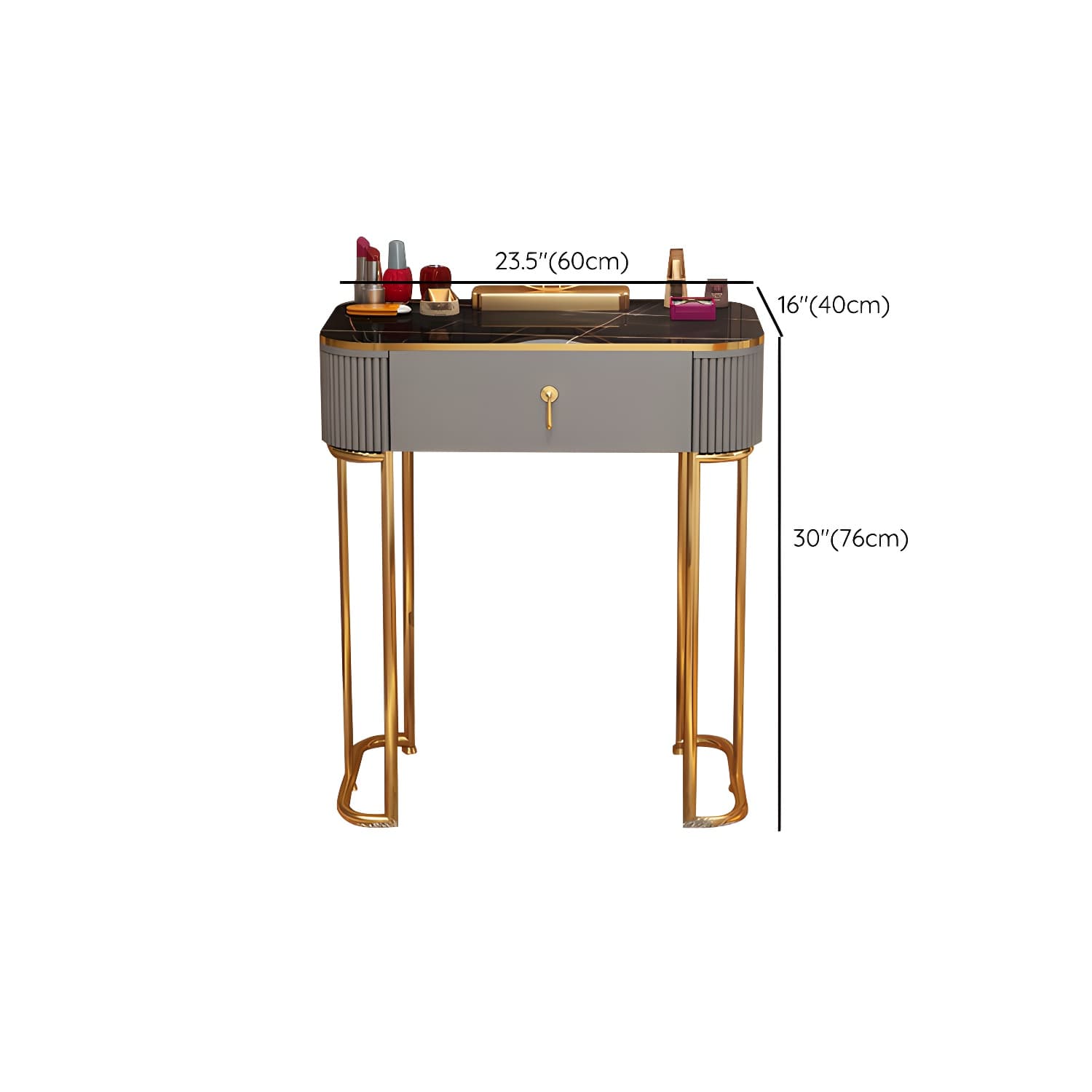 Removable Makeup Counter Bedroom Vanity Dressing Table with Lighted Mirror thumbnail 18